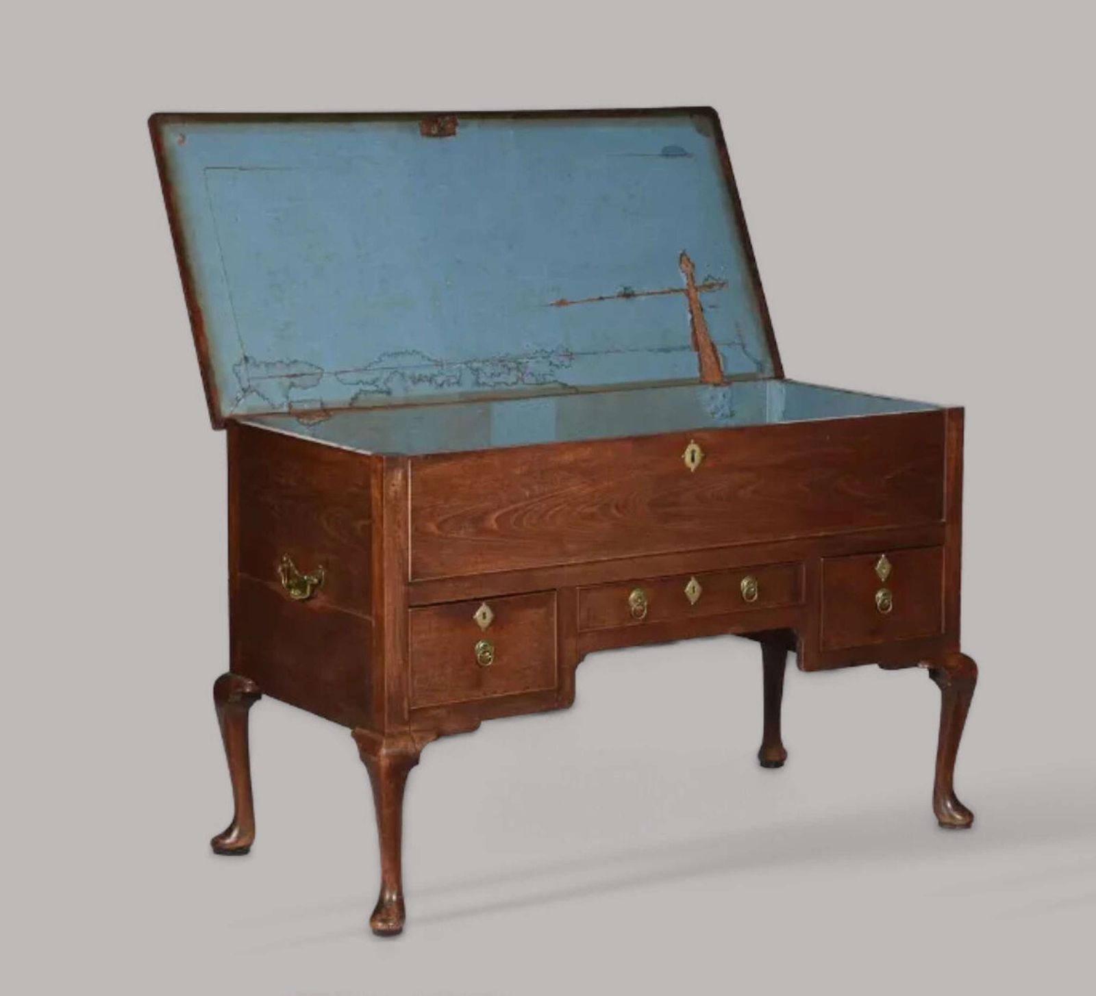 Handsome George II Solid Red Walnut Silver Chest photo Furniture