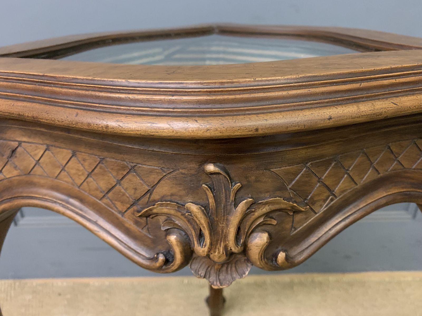 French Walnut Bijouterie Table photo vintage