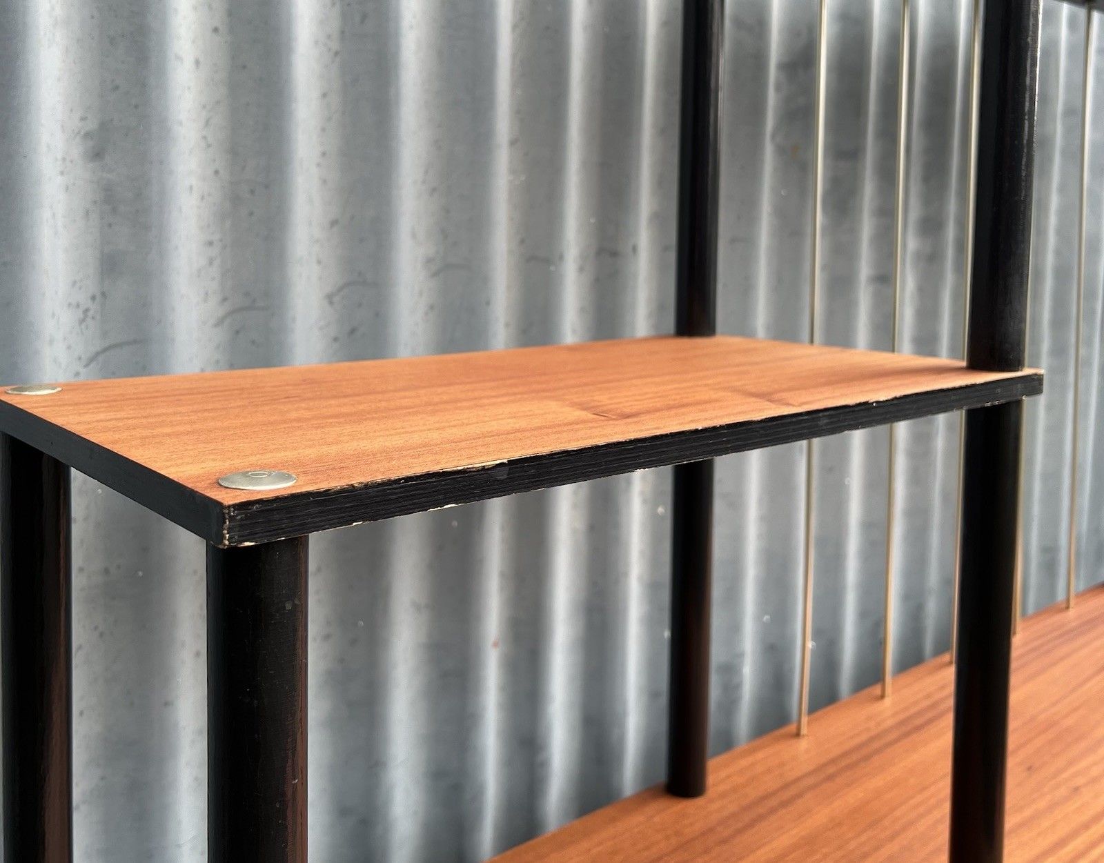 325.0 Vintage Teak Mid Century Free Standing Shelving Unit Book Case Display 60s 70s photo