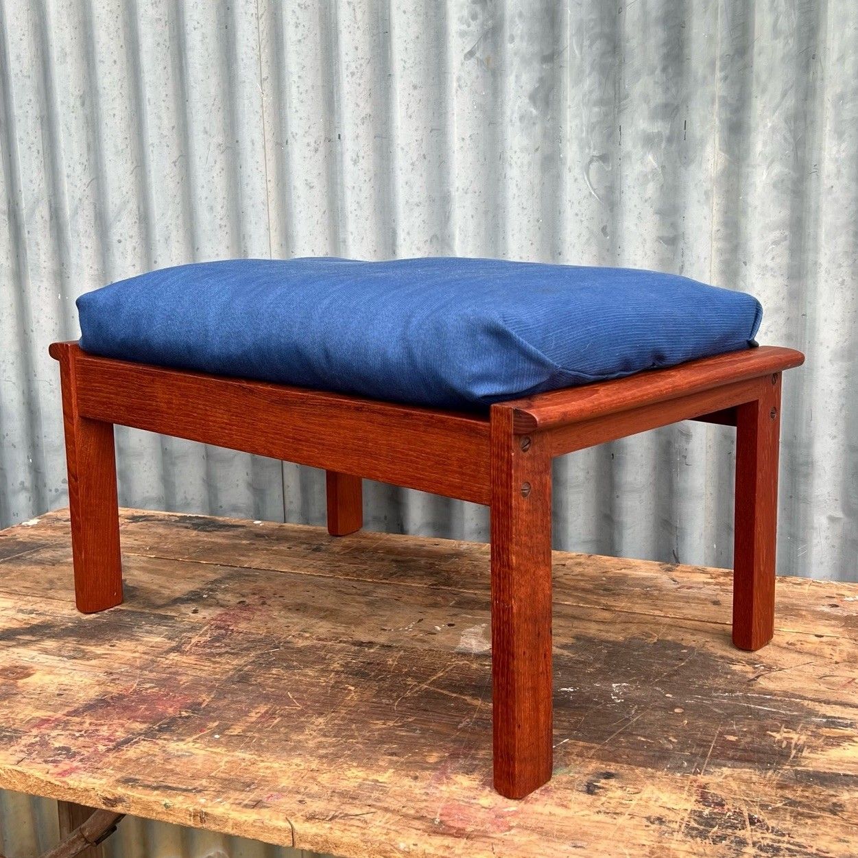 Vintage Neils Eilersen Illum Wikkelso Teak Foot Stool Ottoman Danish Mid Century
