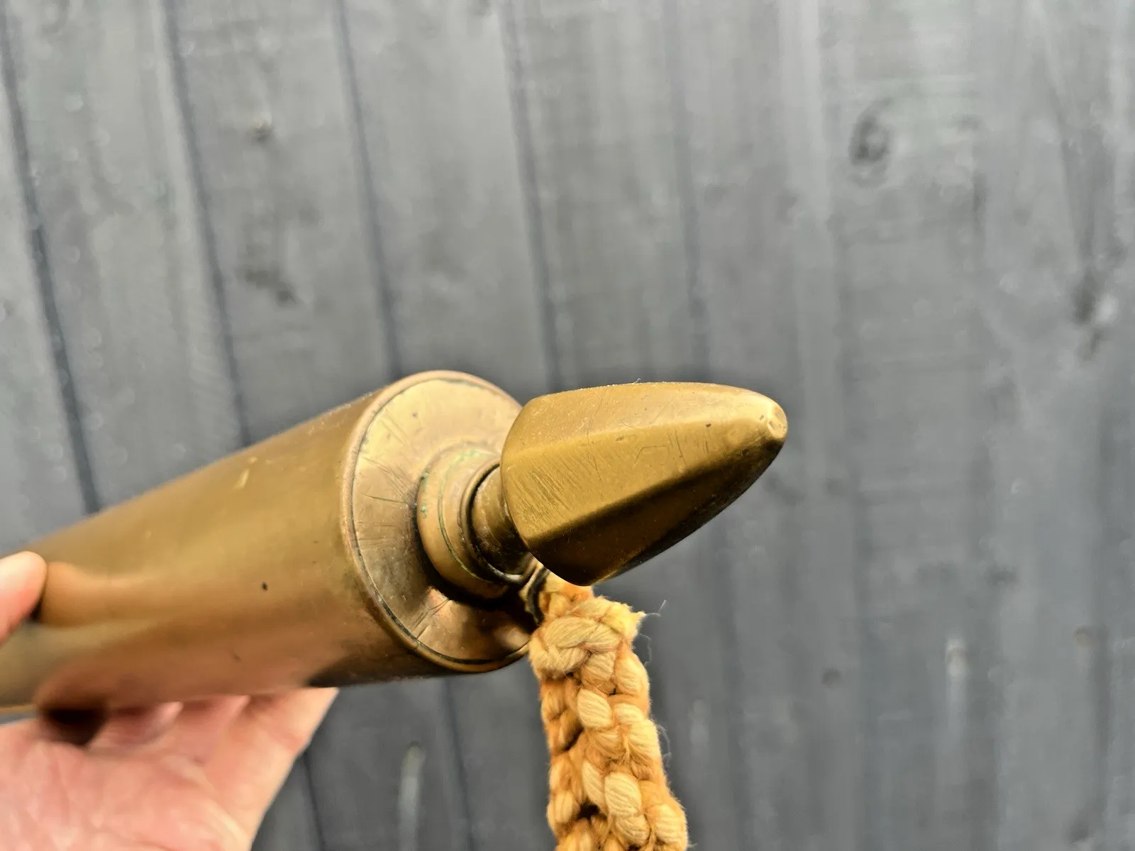 Heavy Antique Brass Ceremonial Scroll Holder / Banner Rod For Tapestry Map Flag photo buy