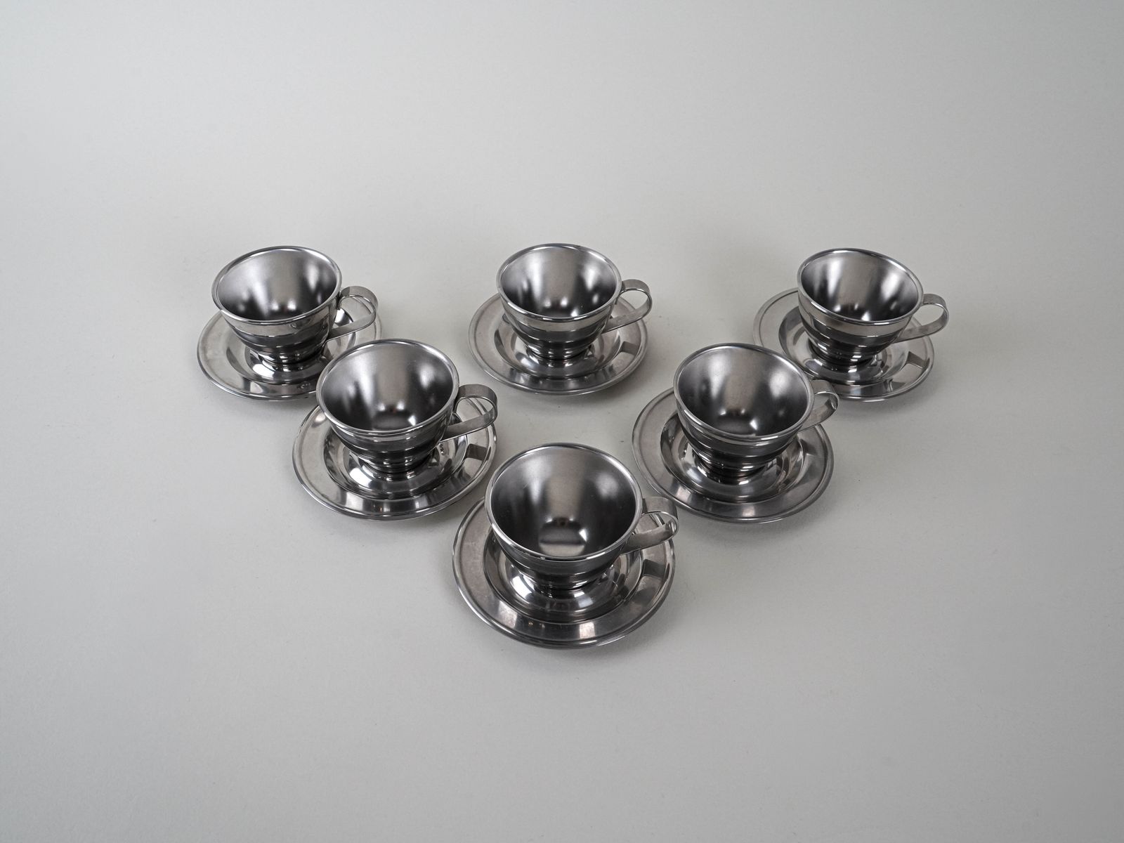 Set Roestvrijstalen Kopjes, Italiaans Design, Jaren 1980, Productie: Italië photo buy
