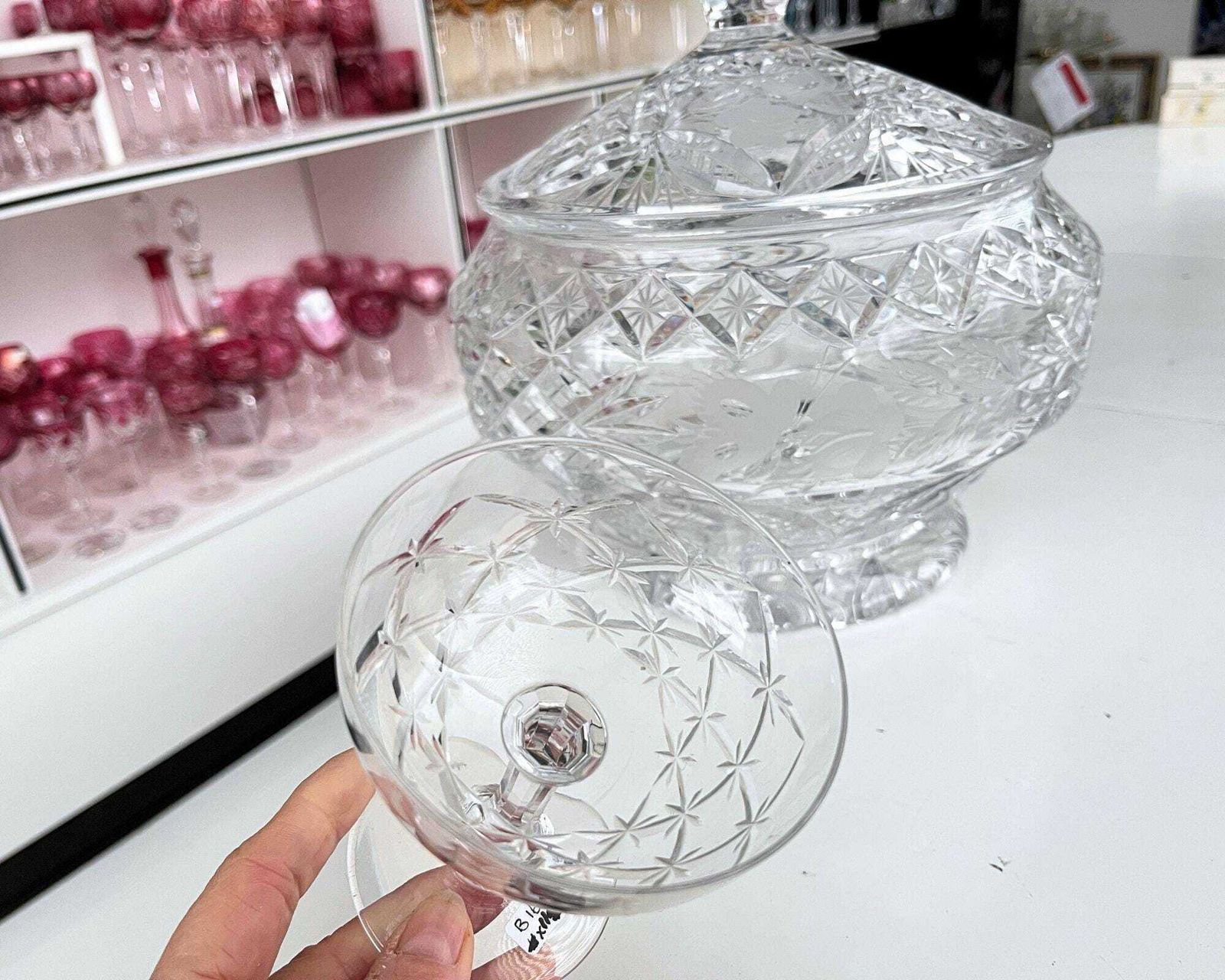 Antiek Kristallen Punchbowl | Met Deksel | Centerpiece photo for sale