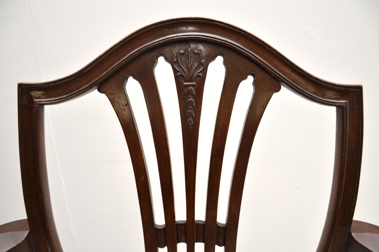 Pair Of Antique Georgian Style Mahogany Carver Armchairs photo vintage
