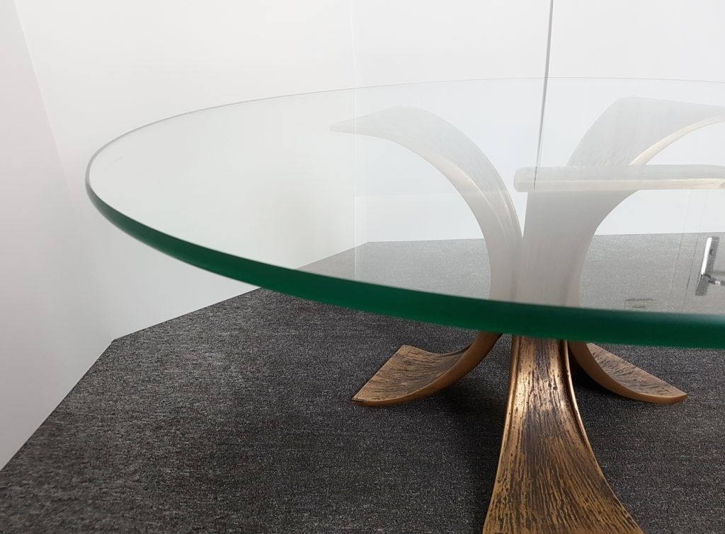 Vintage 1960 Bronze & Glass Coffee Table Dlg Luciano Frigerio Willy Ceyssens photo 2474.0