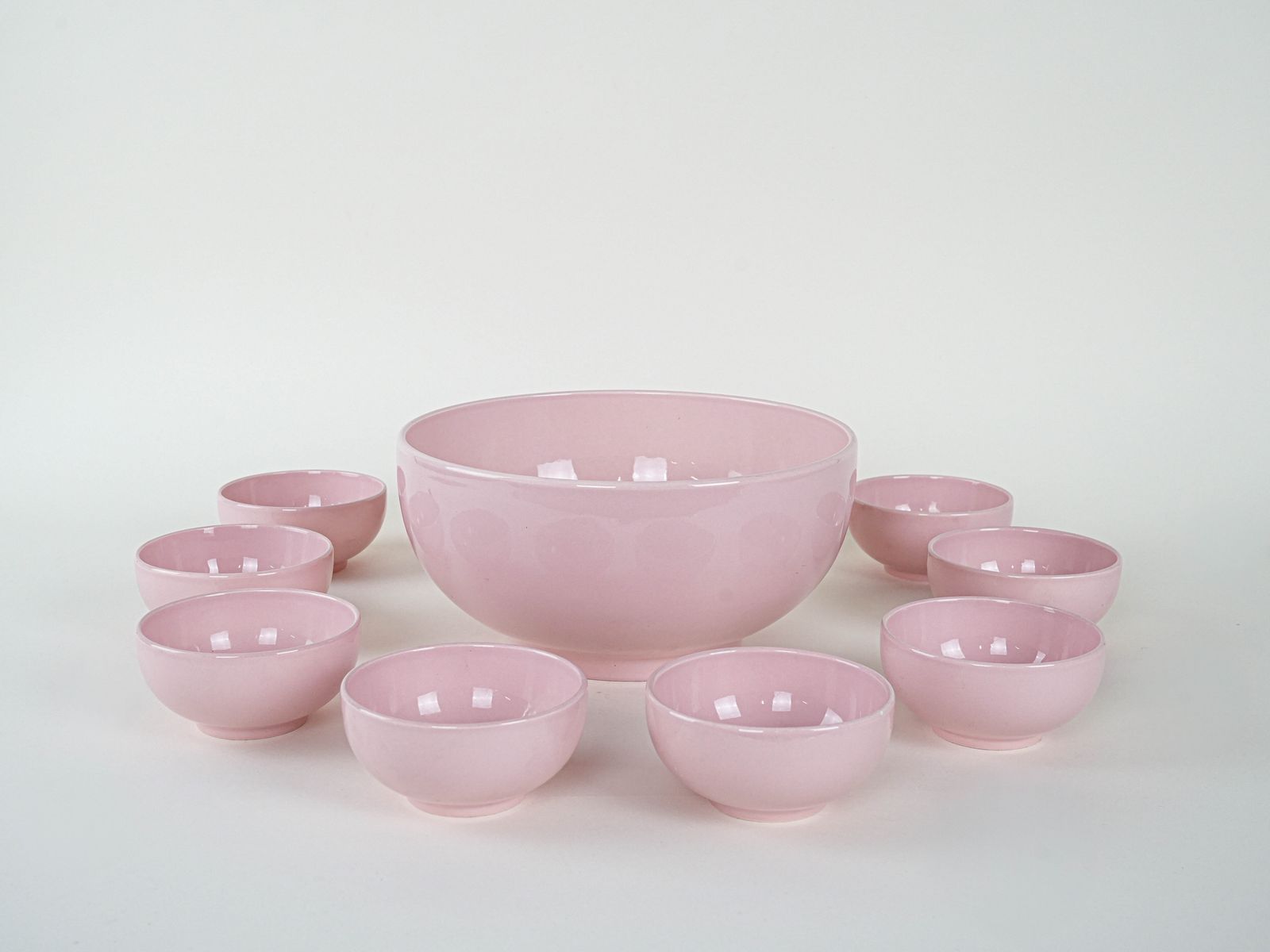 Set Roze Keramische Schalen, Frans Design, Jaren 1980, Gemaakt In Frankrijk photo for sale