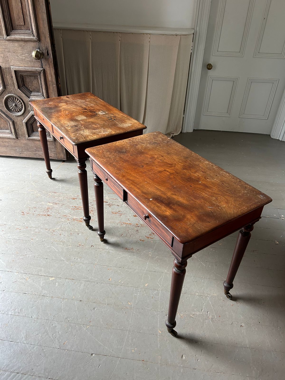 Rare Pair Of 19th Century Country House Writing Tables photo Furniture