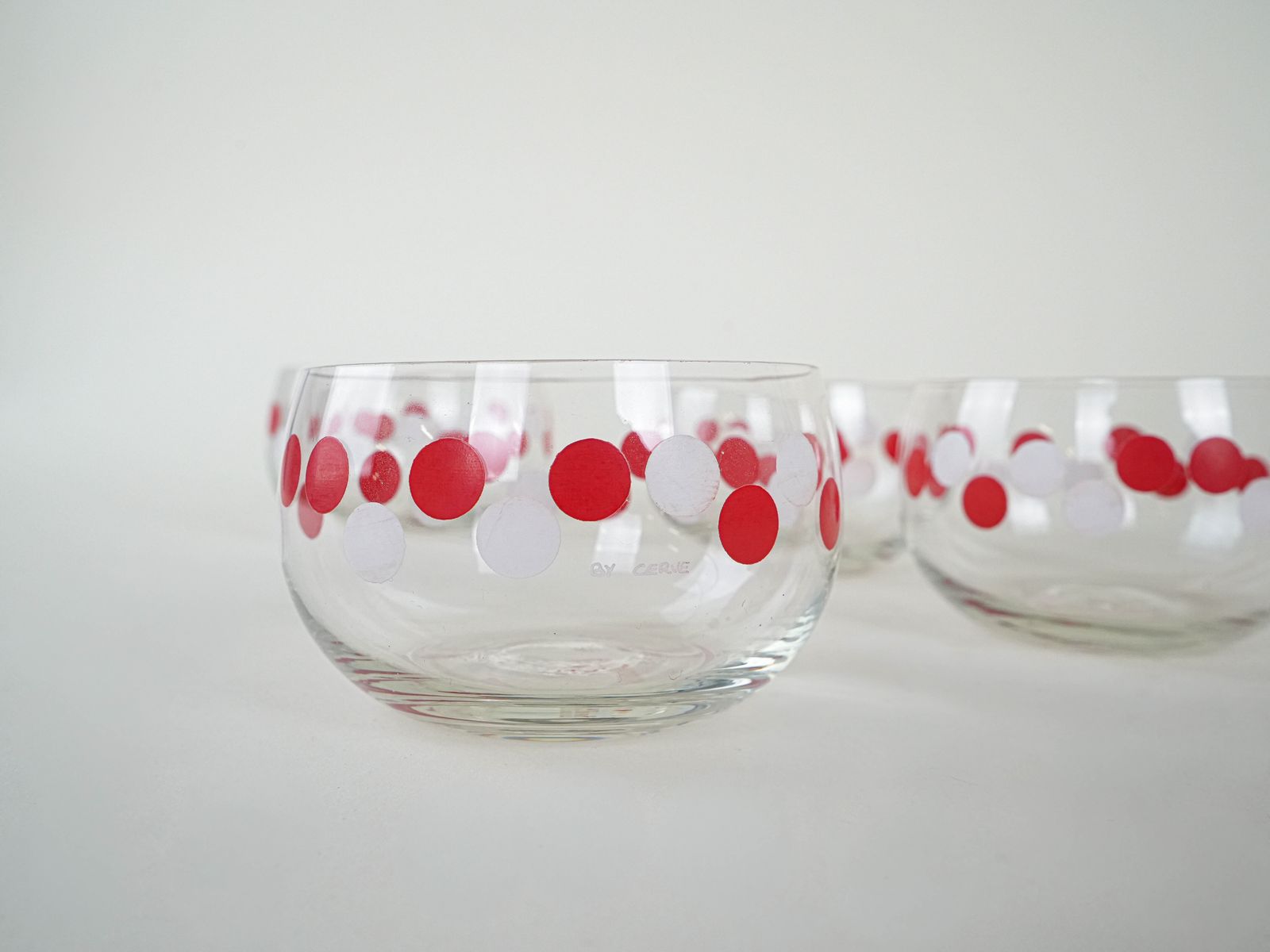 Set Of Glass Bowls  Italian Design 1980s  Made In Italy photo vinterior