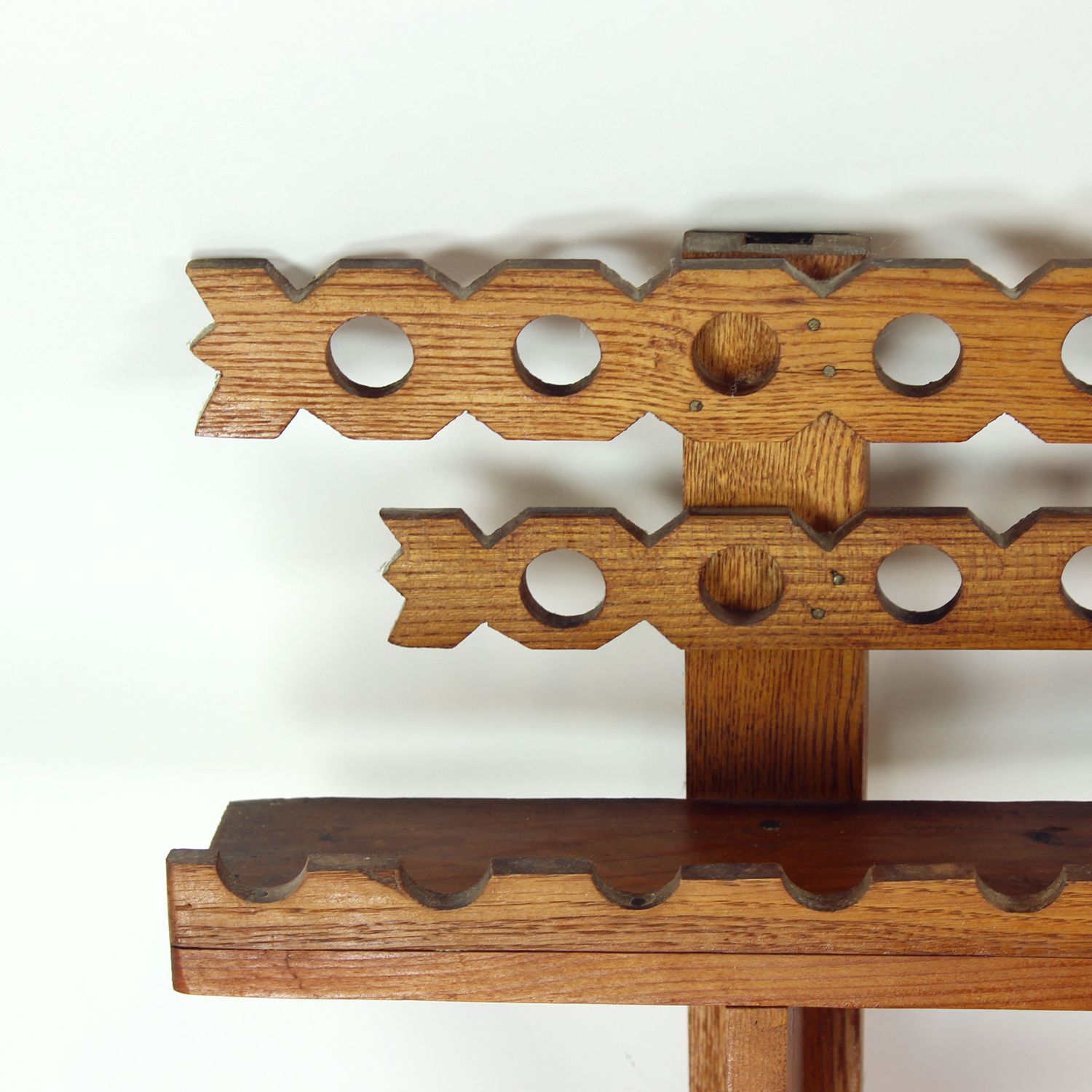 Mid Century Folk Art Wooden Wall Shelf, Czechoslovakia, 1950s photo Furniture