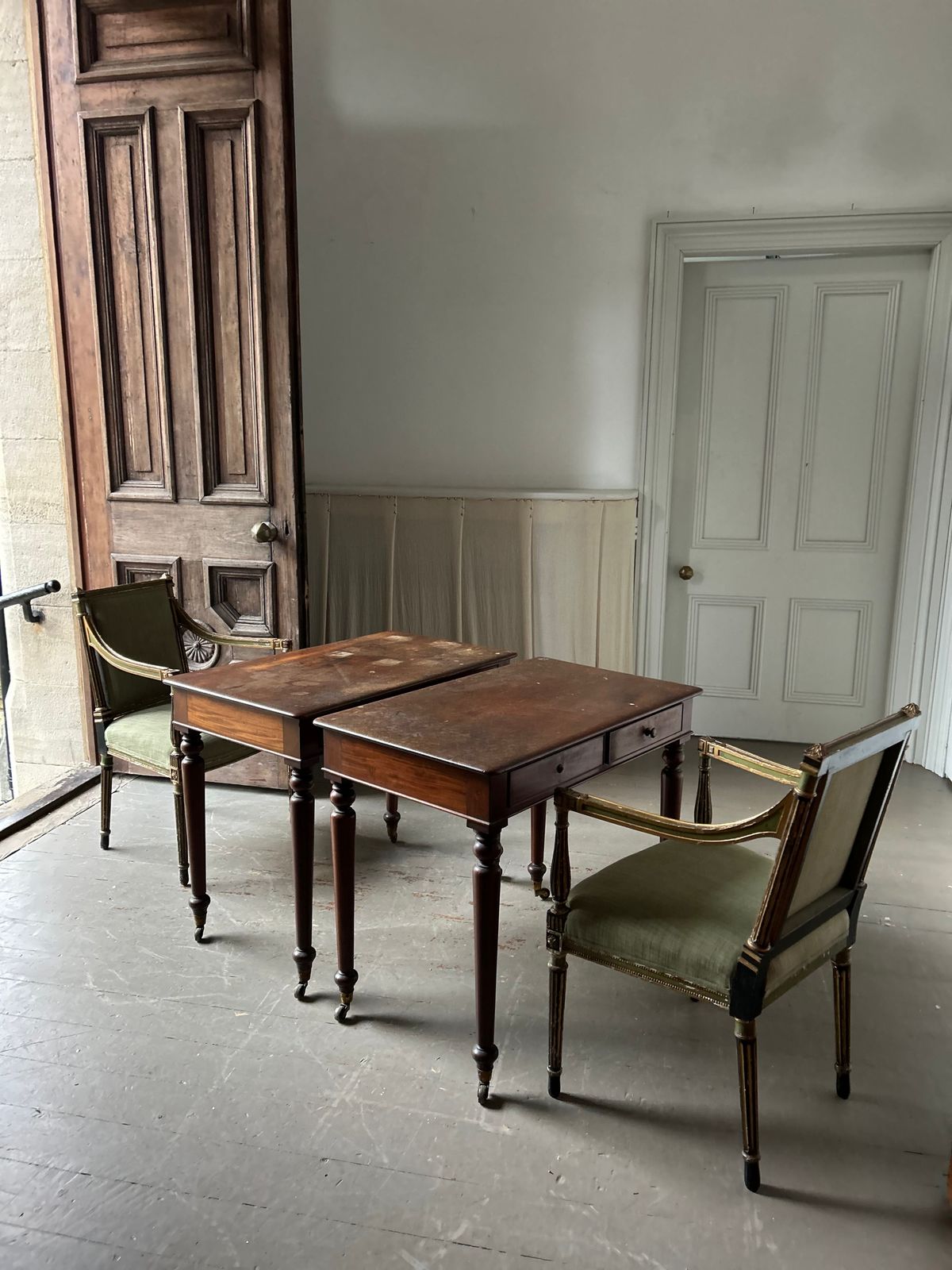 Furniture Pair Of 19th Century Chairs By Wright And Mansfield In The Robert Adam Manner photo
