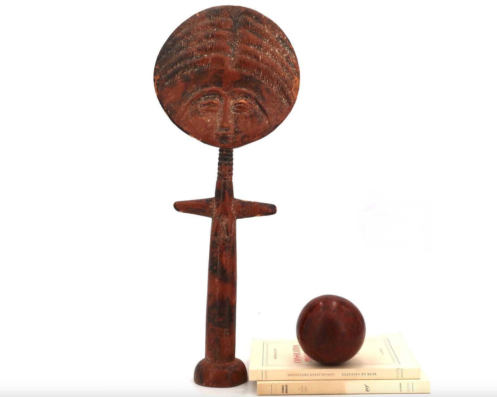 Large Wooden African Ashanti Akuaba Doll Statue, Fertility Goddess From Ghana 1980s / Africa, Totem, Wood, Art, Home Decor