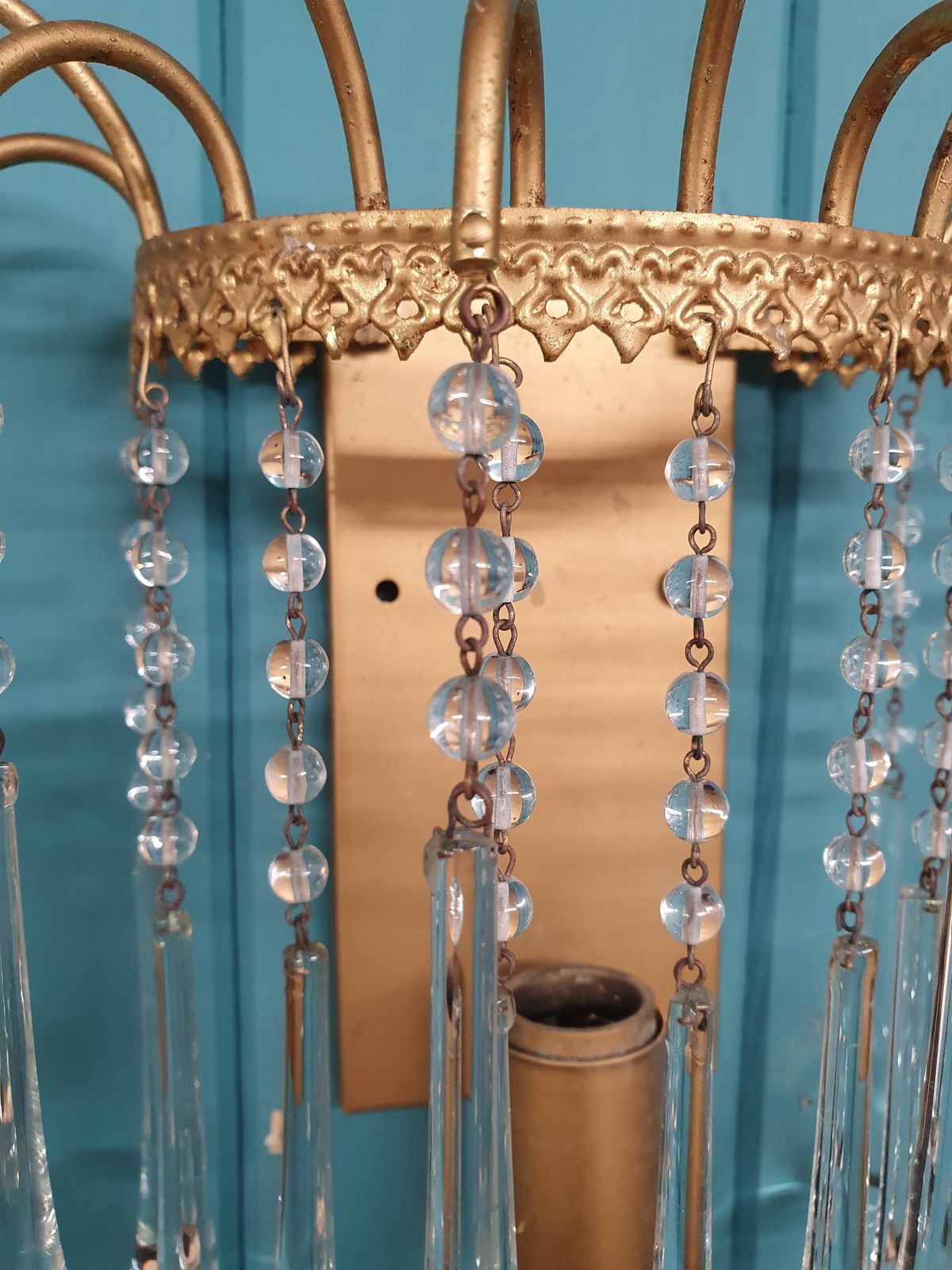 1950s Pair Of Drip Antique Wall Lights photo for sale