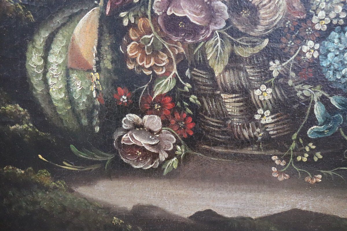 Still Life With Flowers, 1700s, Oil On Canvas, Framed photo for sale