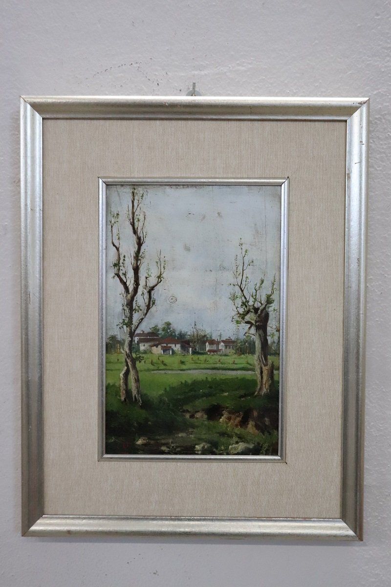 Countryside Landscapes, Oil Paintings On Board, Early 20th Century, Framed, Set Of 2 photo furniture