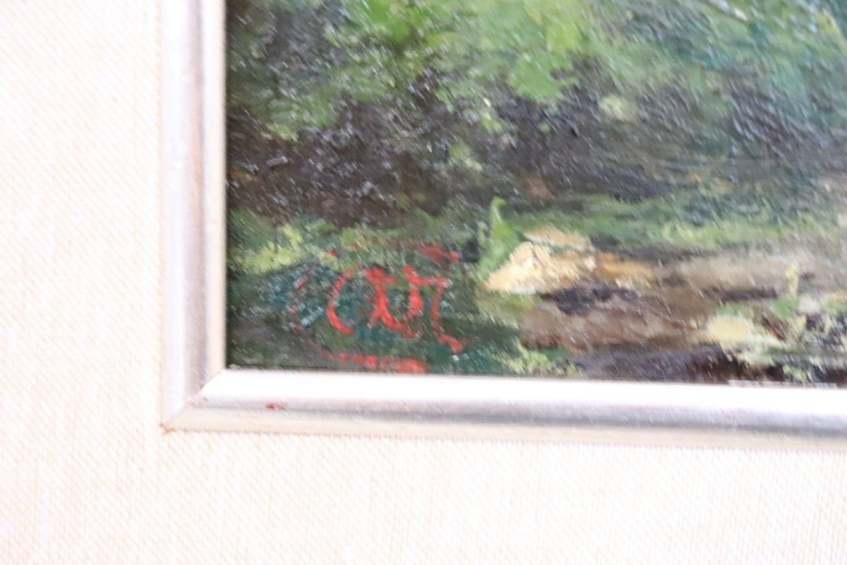 photo vinterior Countryside Landscapes, Oil Paintings On Board, Early 20th Century, Framed, Set Of 2