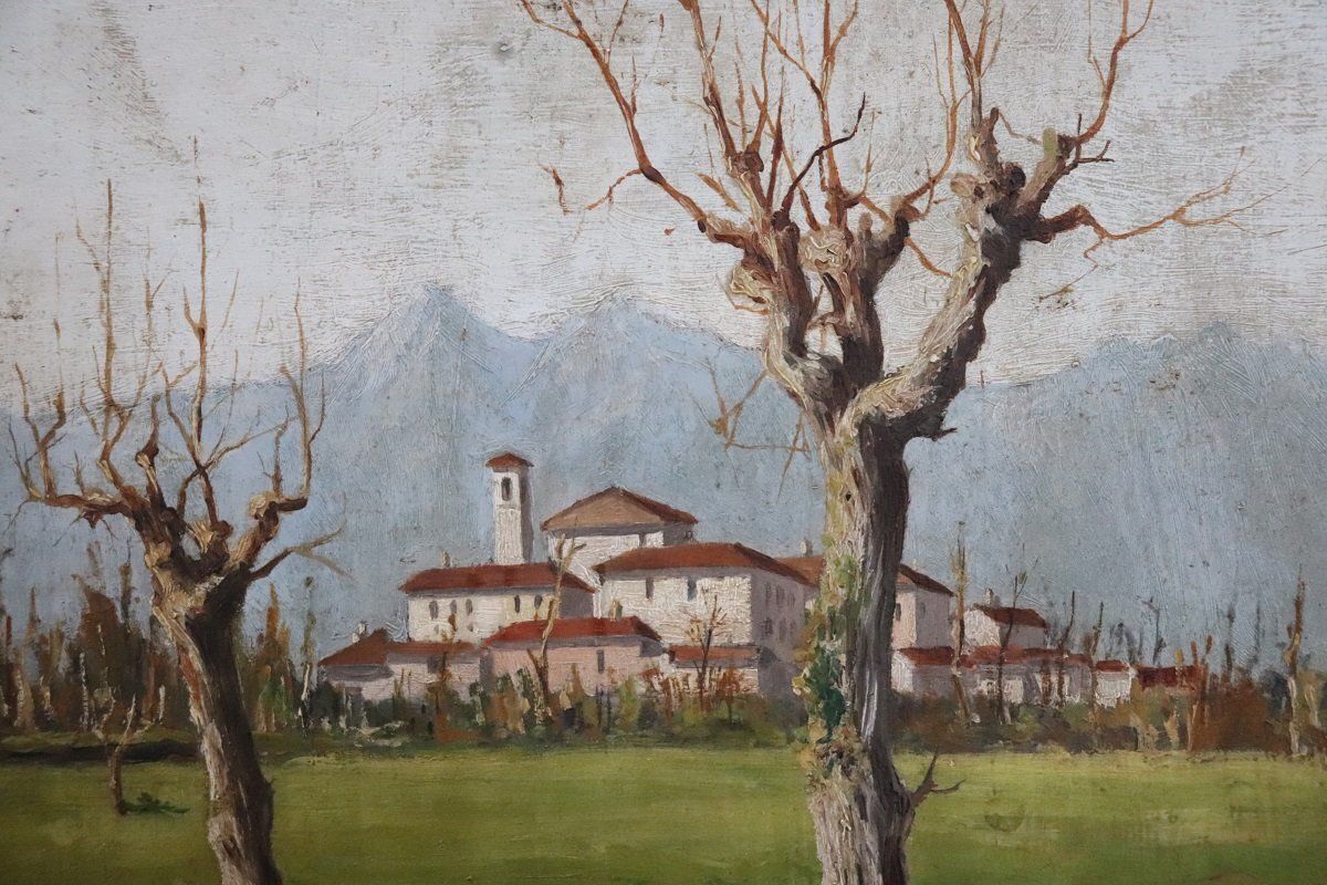 photo vintage Countryside Landscapes, Oil Paintings On Board, Early 20th Century, Framed, Set Of 2