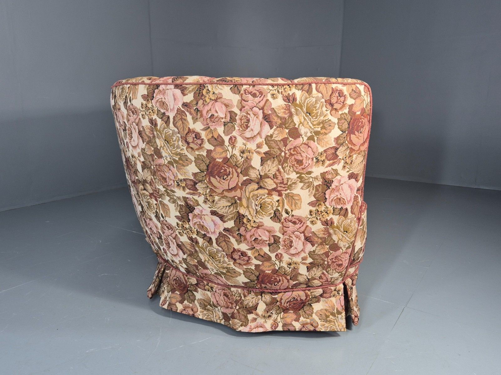 2 Seater Banana Sofa Vintage Danish Art Deco Floral Upholstery  Eb10788 V2ss photo vintage