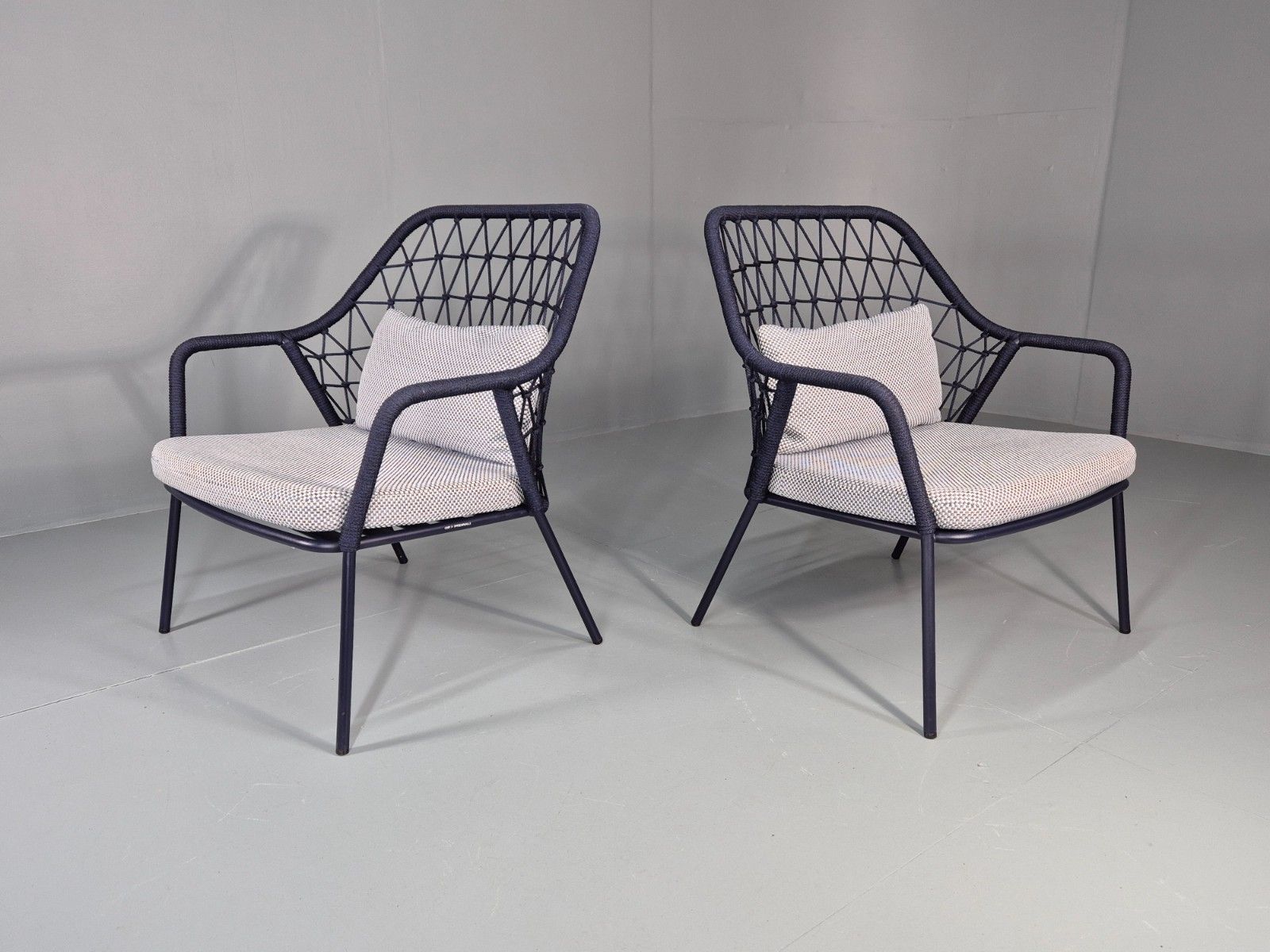 2 Pedrali 3679 Chairs Model Panarea Blue And Grey Modern Design Eb11427 Mnor