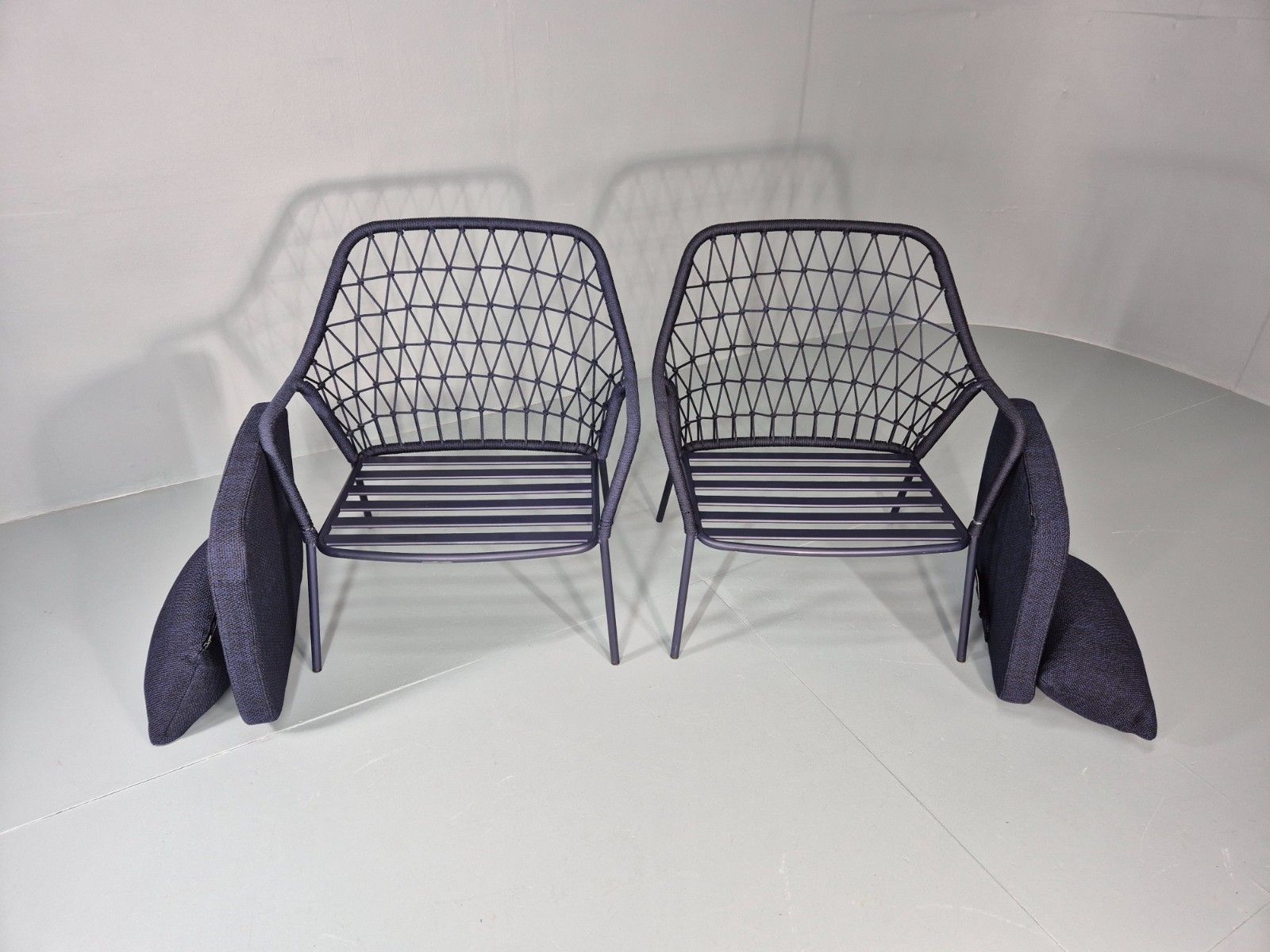 photo for sale 2 Pedrali Panarea 3679 Chairs Modern Design Blue Italian  Eb11430 Mnor