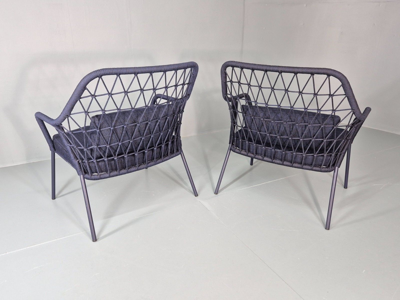 photo vintage 2 Pedrali Panarea 3679 Chairs Modern Design Blue Italian  Eb11430 Mnor