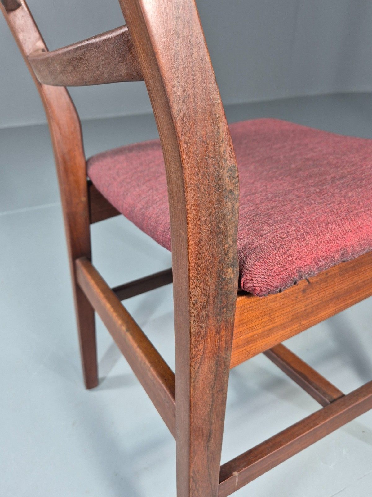 Danish Mid Century Dining Chair In Teak 1970s New Upholstery Retro Eb11525 Mdin photo vintage