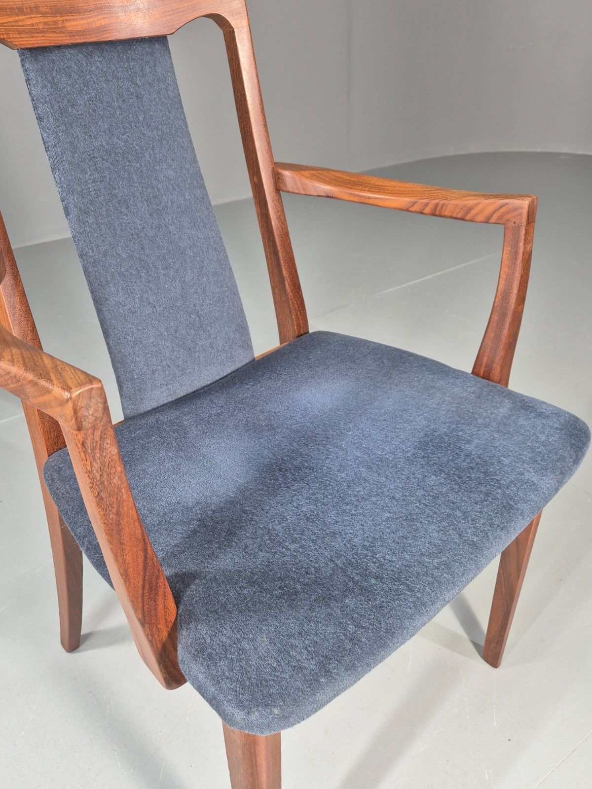 Vintage G Plan Carver Chair 1980s Retro Teak Blue Velour Eb11526 Mdin photo Furniture