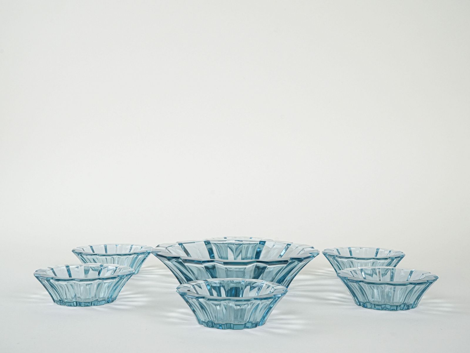 Set Of Glass Bowls, Italian Design, 1970s, Made In Italy photo vinterior