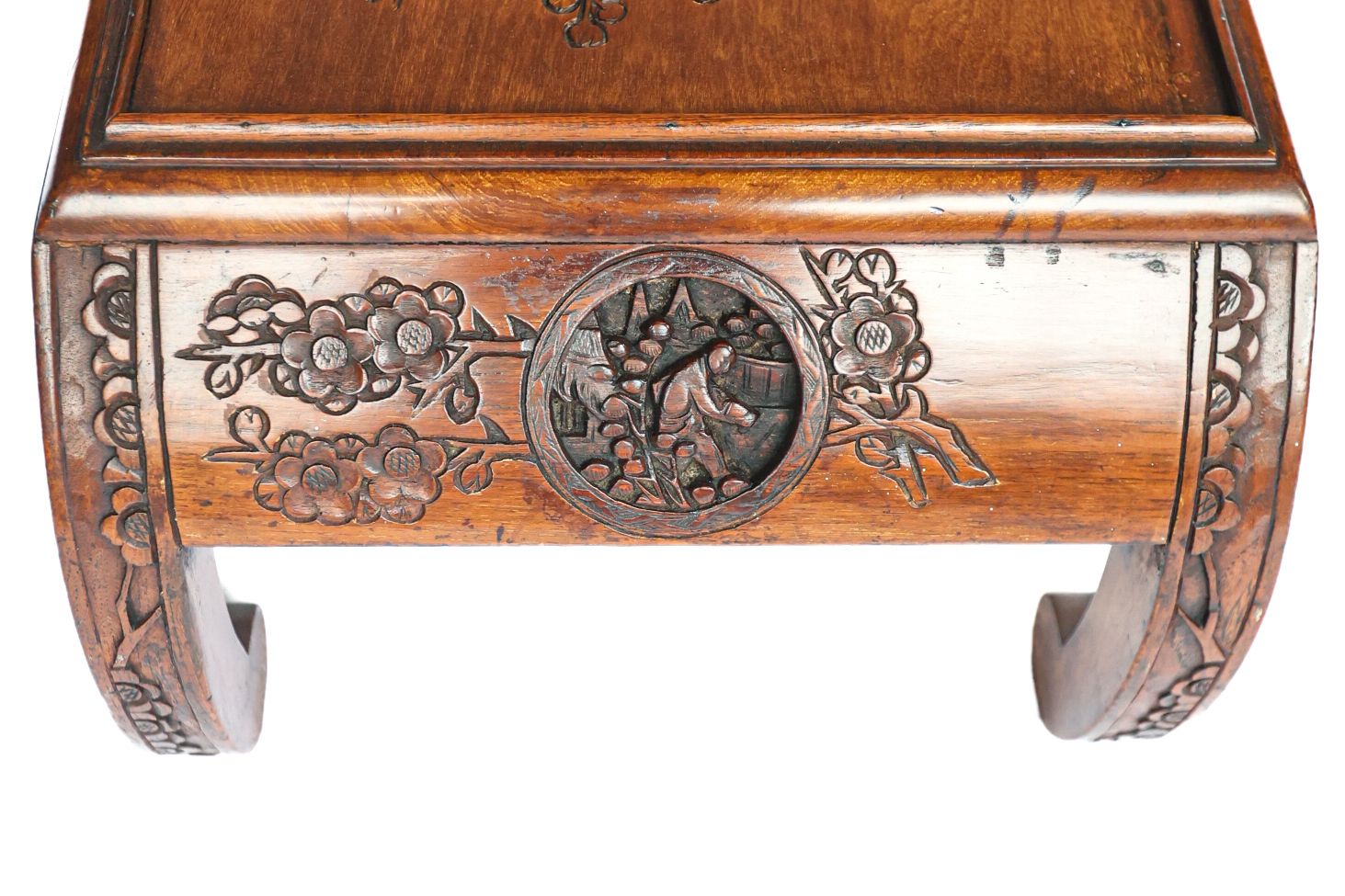 Teak Chinese Carved Nest Of 3 Coffee Tables 1950s/60s photo vintage