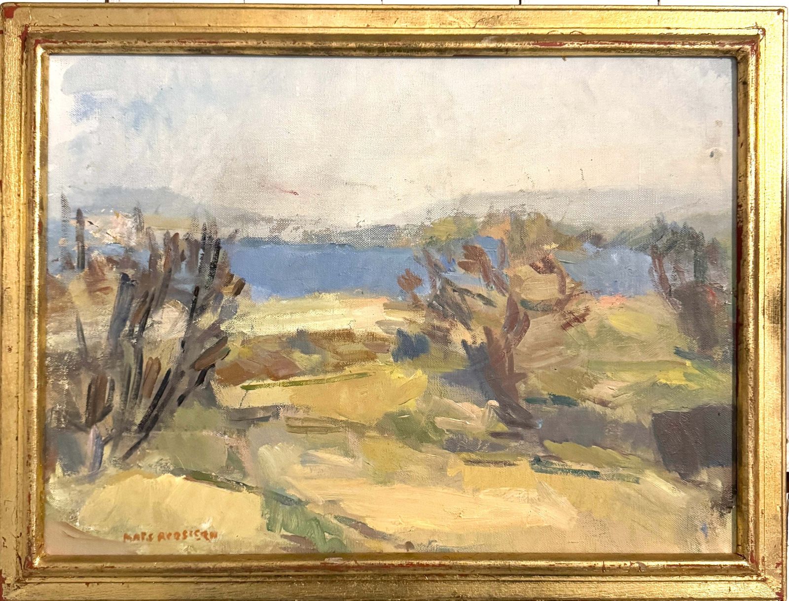 Towards A Soft Horizon. Vintage Swedish Oil Painting By Mats Rydstern