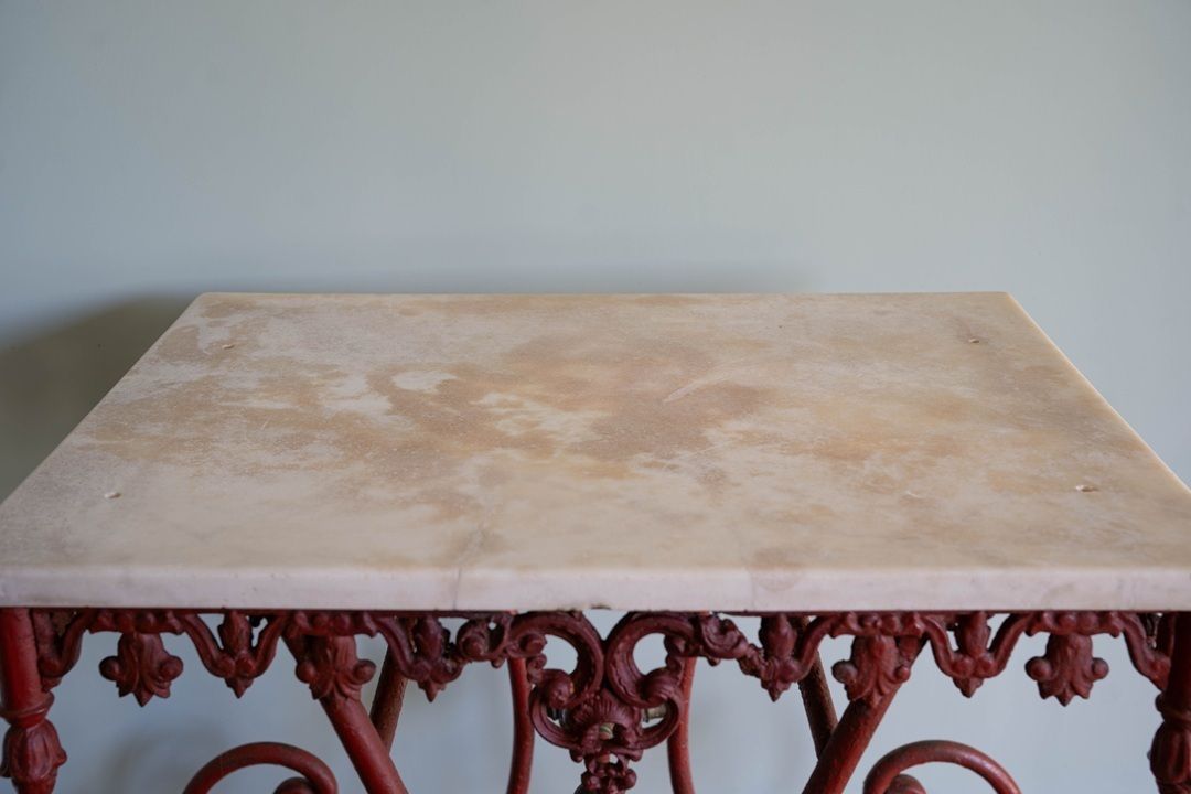 Antique Red Patisserie Table photo for sale