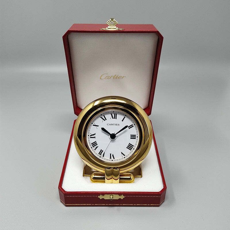 1990s Gorgeous Cartier Alarm Clock Pendulette "Colisee". Made In France photo vinterior