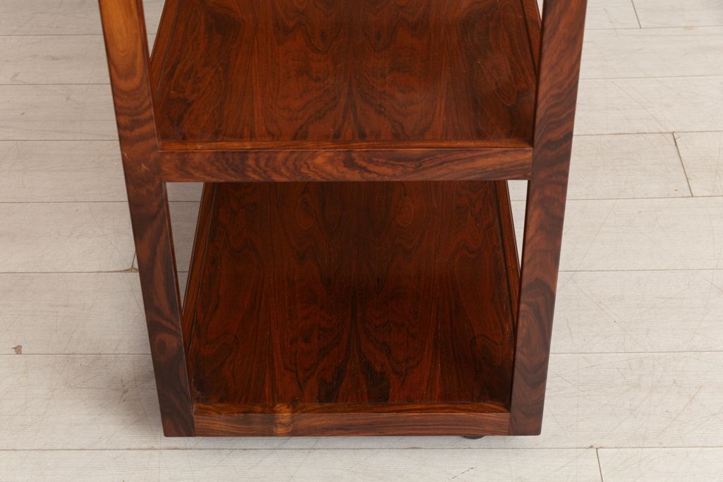 Rosewood & Glass 3 Tier Drinks Trolley By Litton Furniture For Heals C.1975 photo vintage