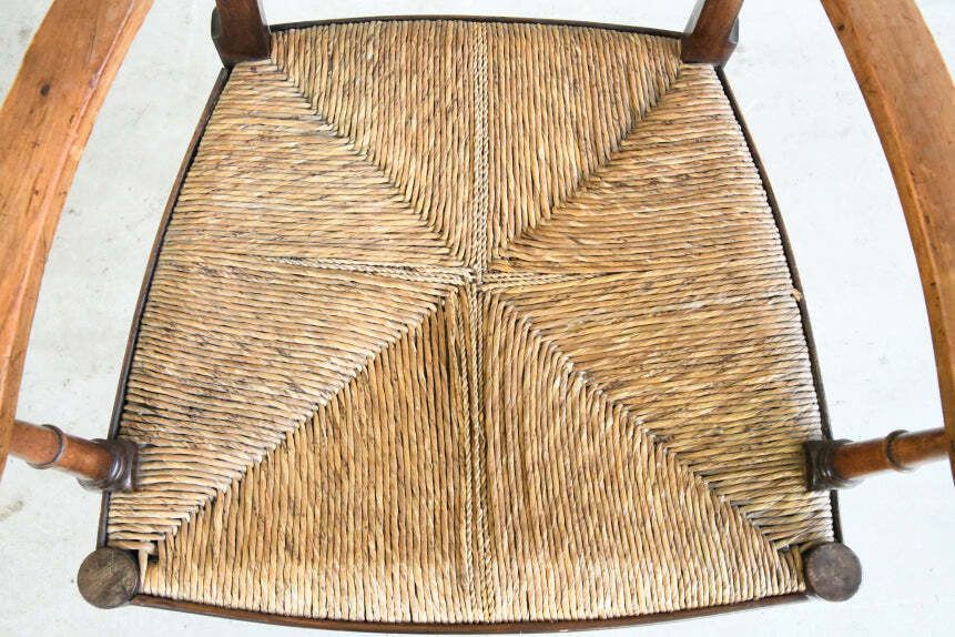 Antique Beech & Rush Arts & Crafts Style Occasional Chair photo buy