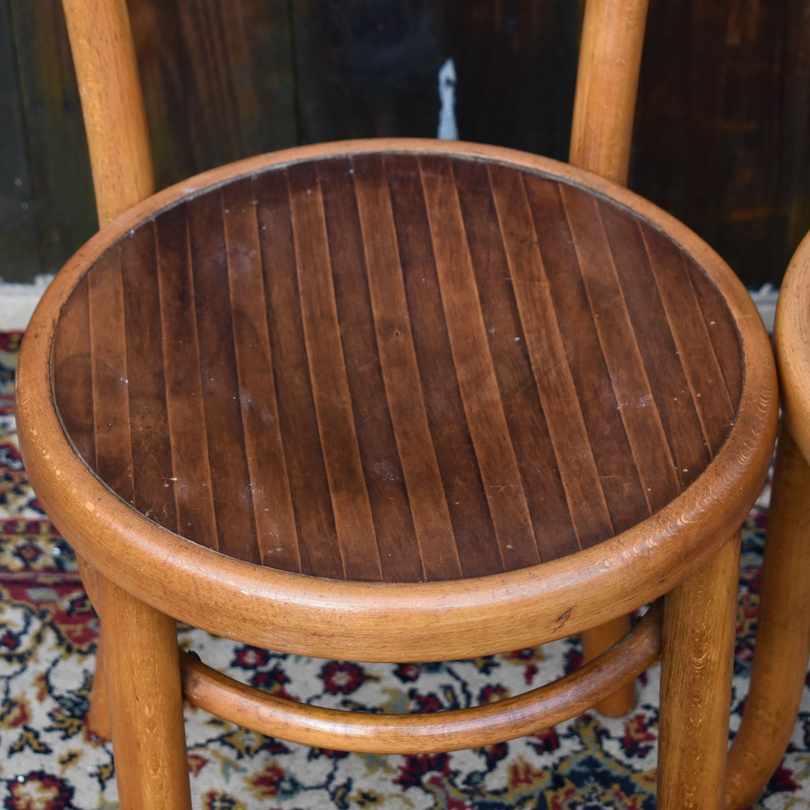 Antique Original Fischel Czech Bentwood Thonet Style Cafe Bistro Chairs Pair photo 225.0