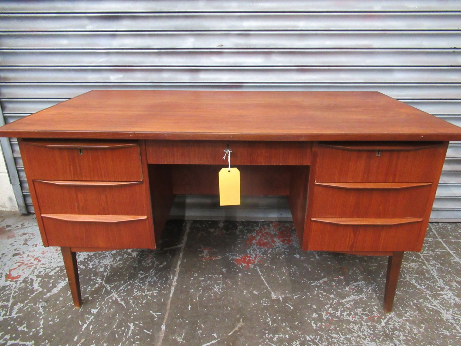 Furniture 1970s   Teak Knee Hole Desk, Vintage photo