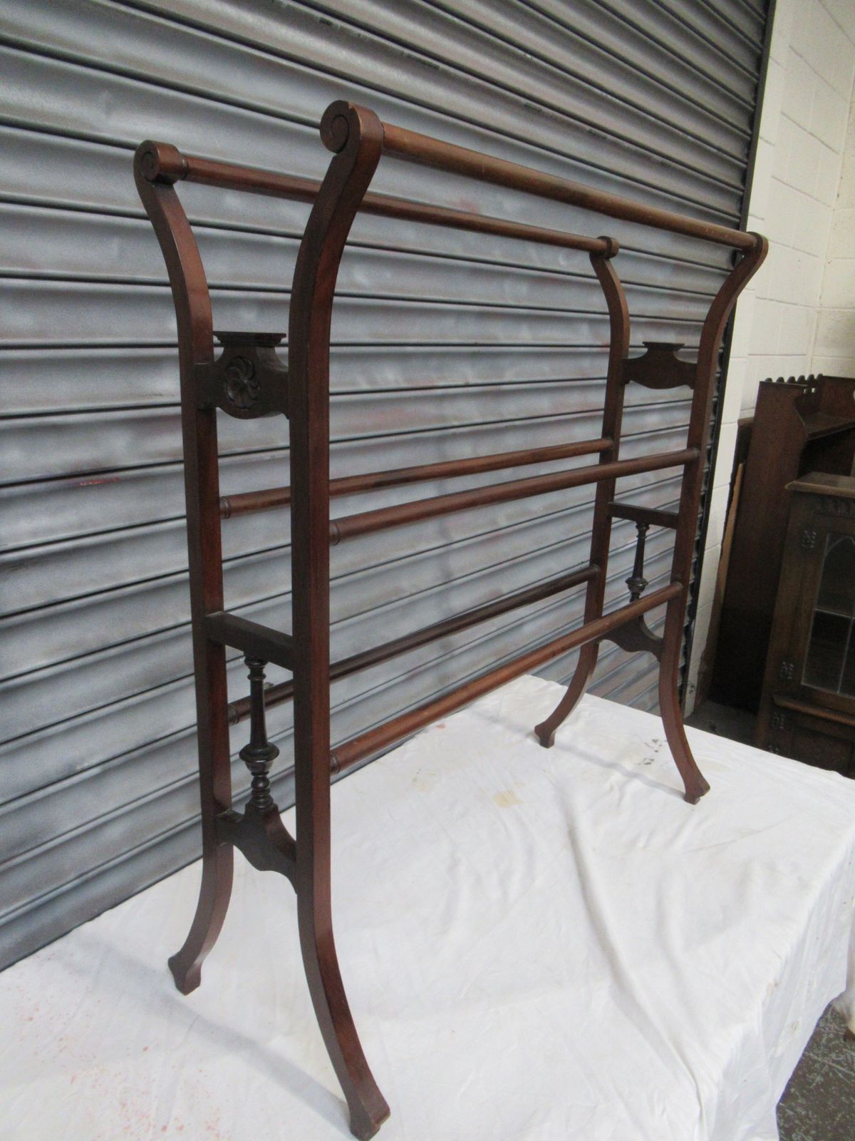 Edwardian  Mahogany Towel Rail photo for sale