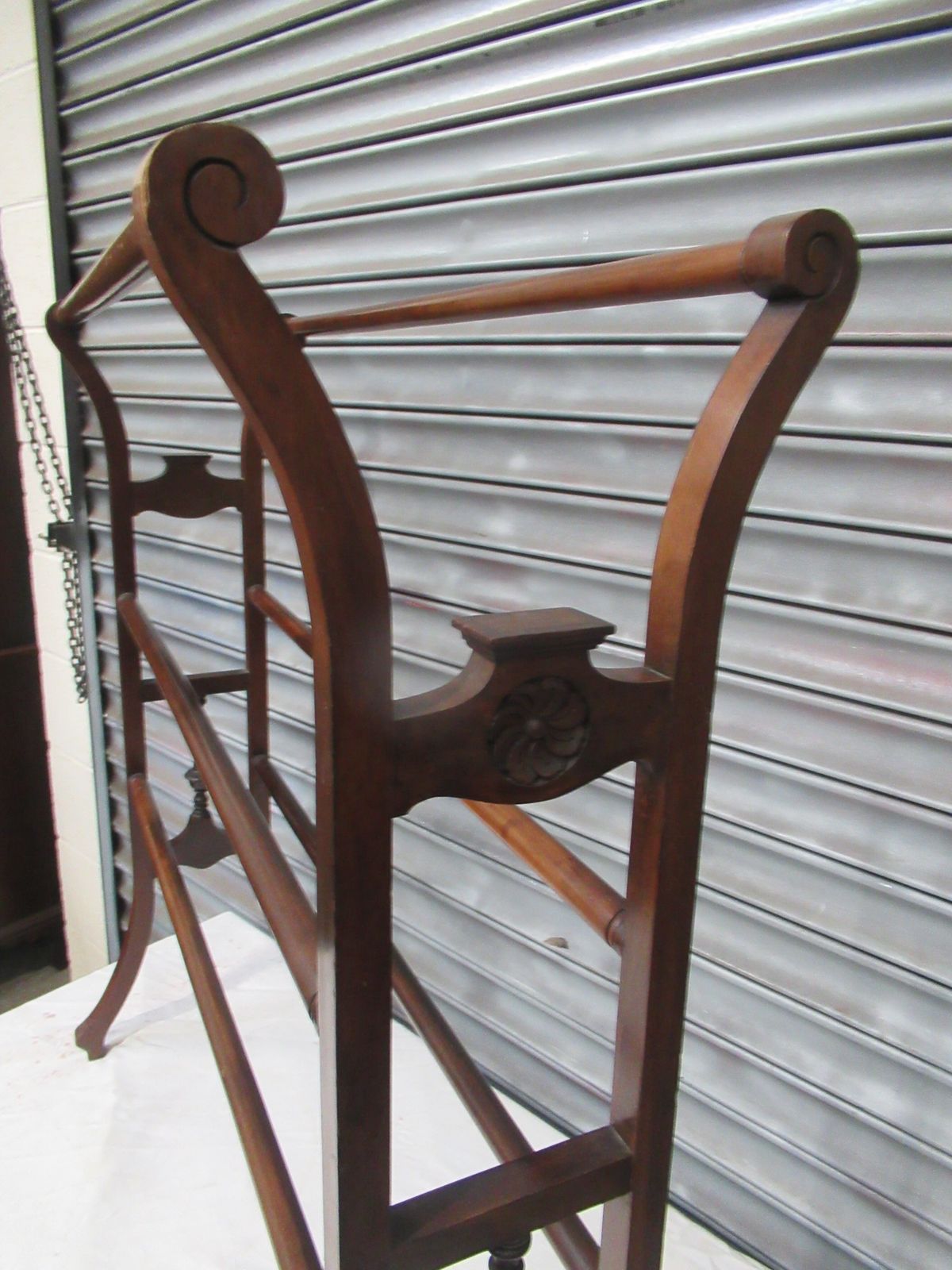 Edwardian  Mahogany Towel Rail photo vintage