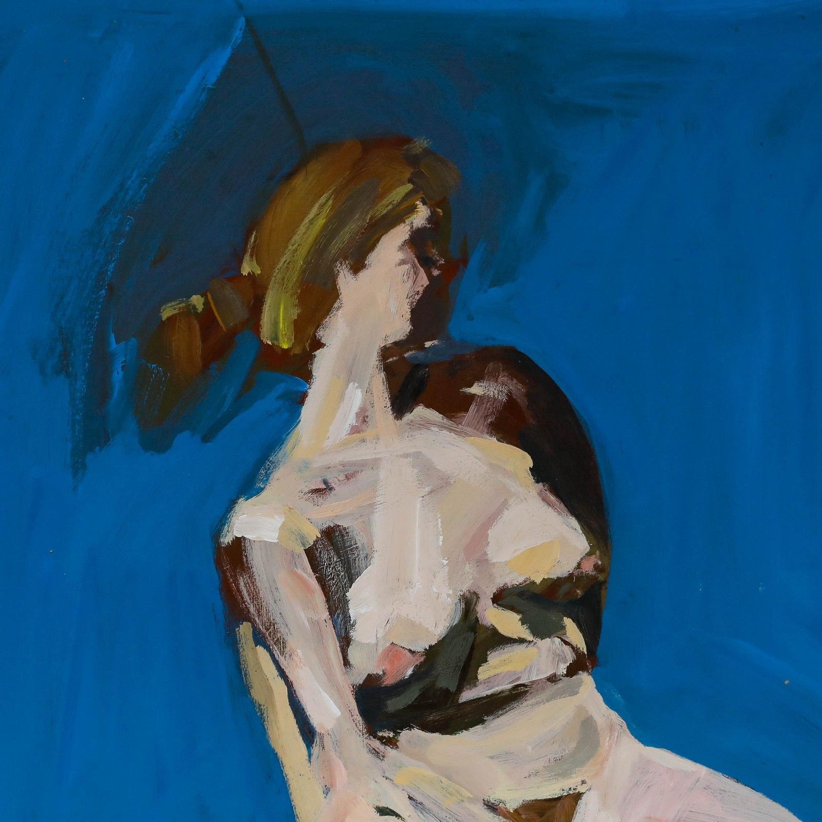 Richard J.S. Young 20th Century Oil, Seated Nude photo Art