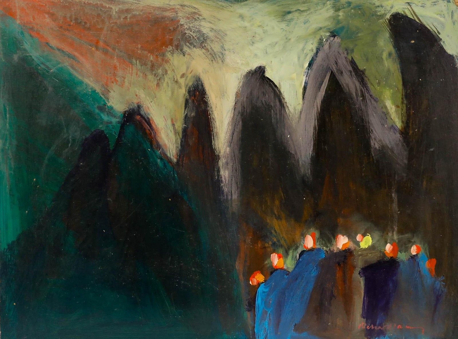 Richard J.S. Young 20th Century Oil, Abstract View photo furniture