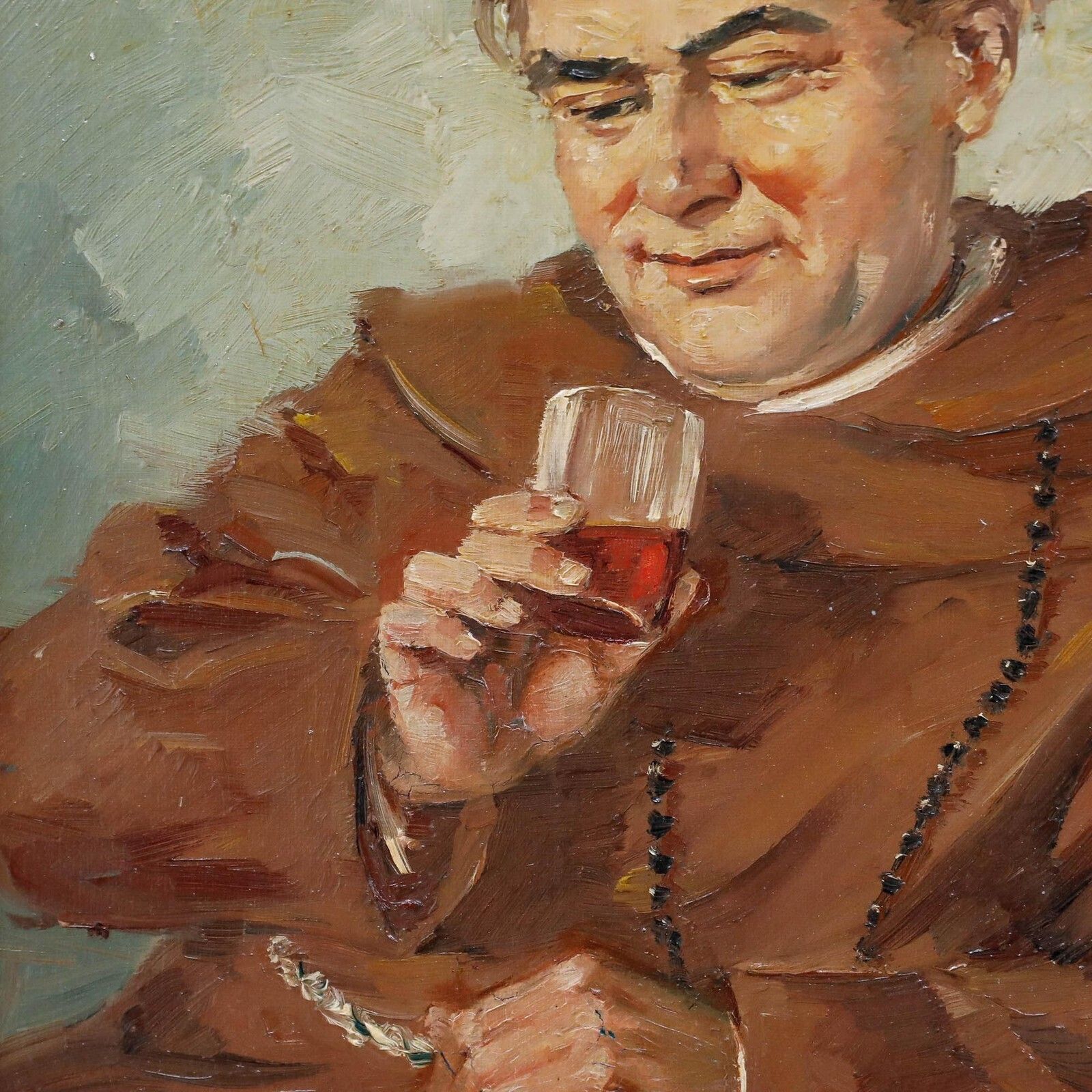 A. Czinzoll Framed 20th Century Oil, Wine Drinking Monk photo 225.0