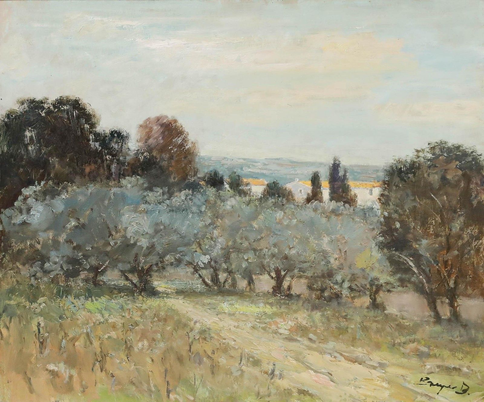 Benno Breyer (1939 2013) Framed 20th Century Oil, Landscape In Provence photo furniture