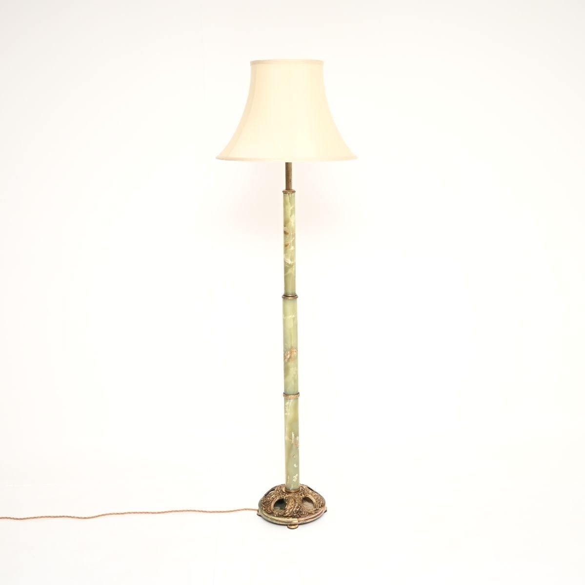 Antique Onyx Marble And Gilt Metal Floor Lamp photo furniture
