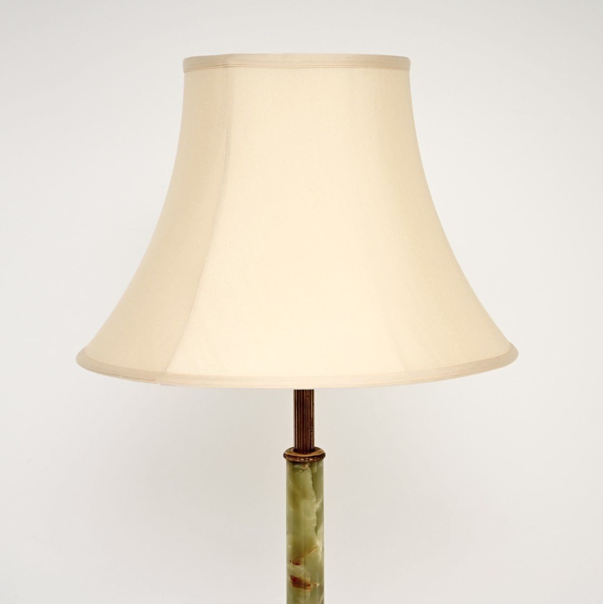 Antique Onyx Marble And Gilt Metal Floor Lamp photo vintage