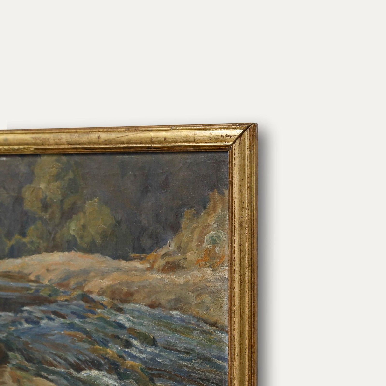 H. Wharton Framed Mid 20th Century Oil, Reeling In The Catch photo 350.0