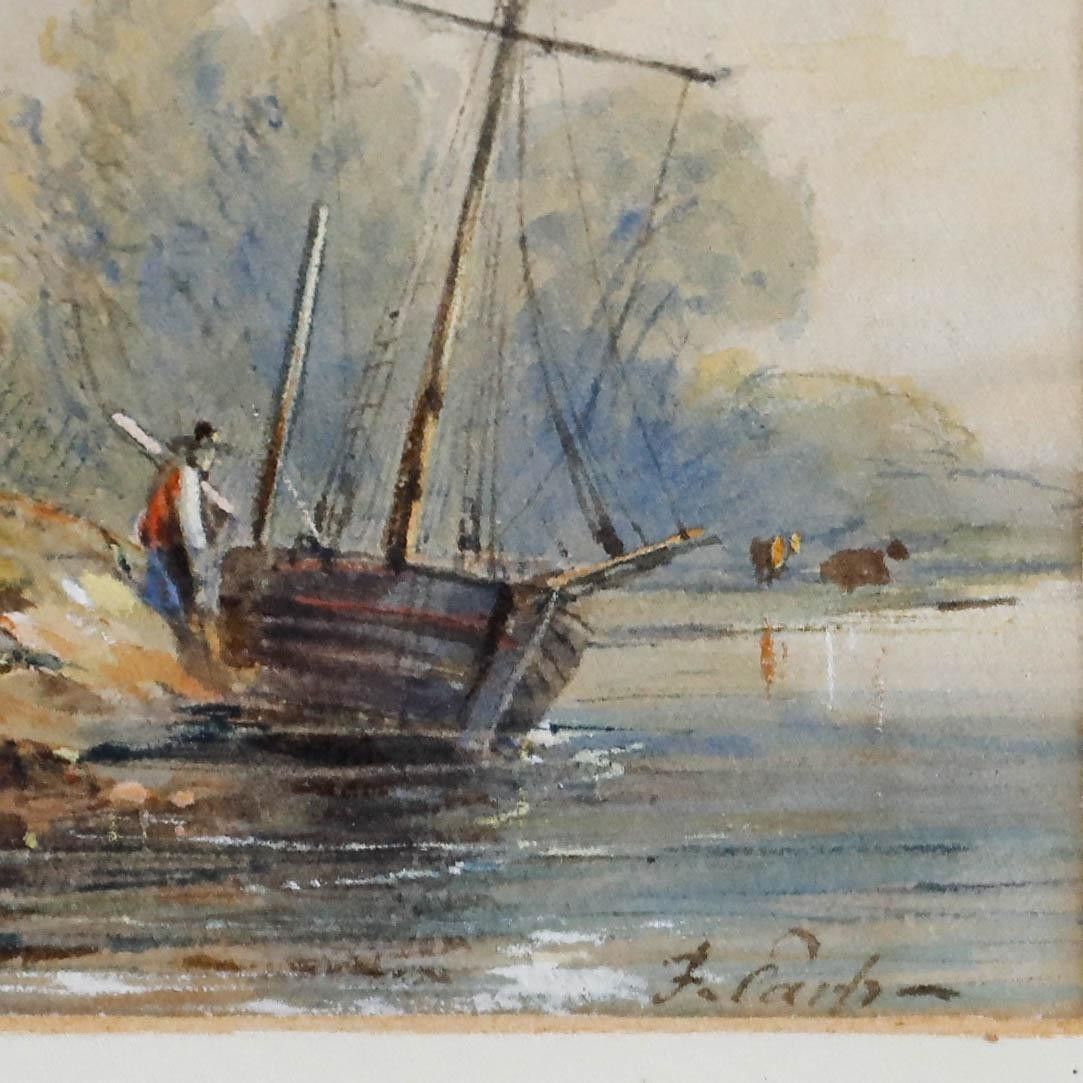 Frederick Earp (1828 1914) Framed Watercolour, Cattle On A River Bank photo 175.0