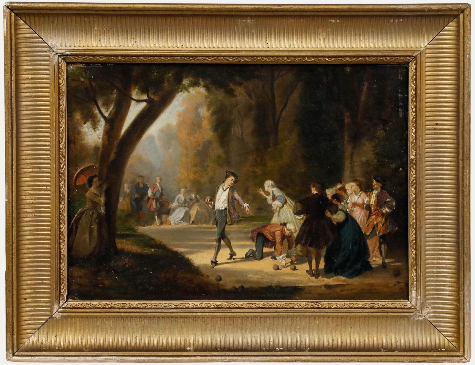 19th Century Oil A Game Of Boules