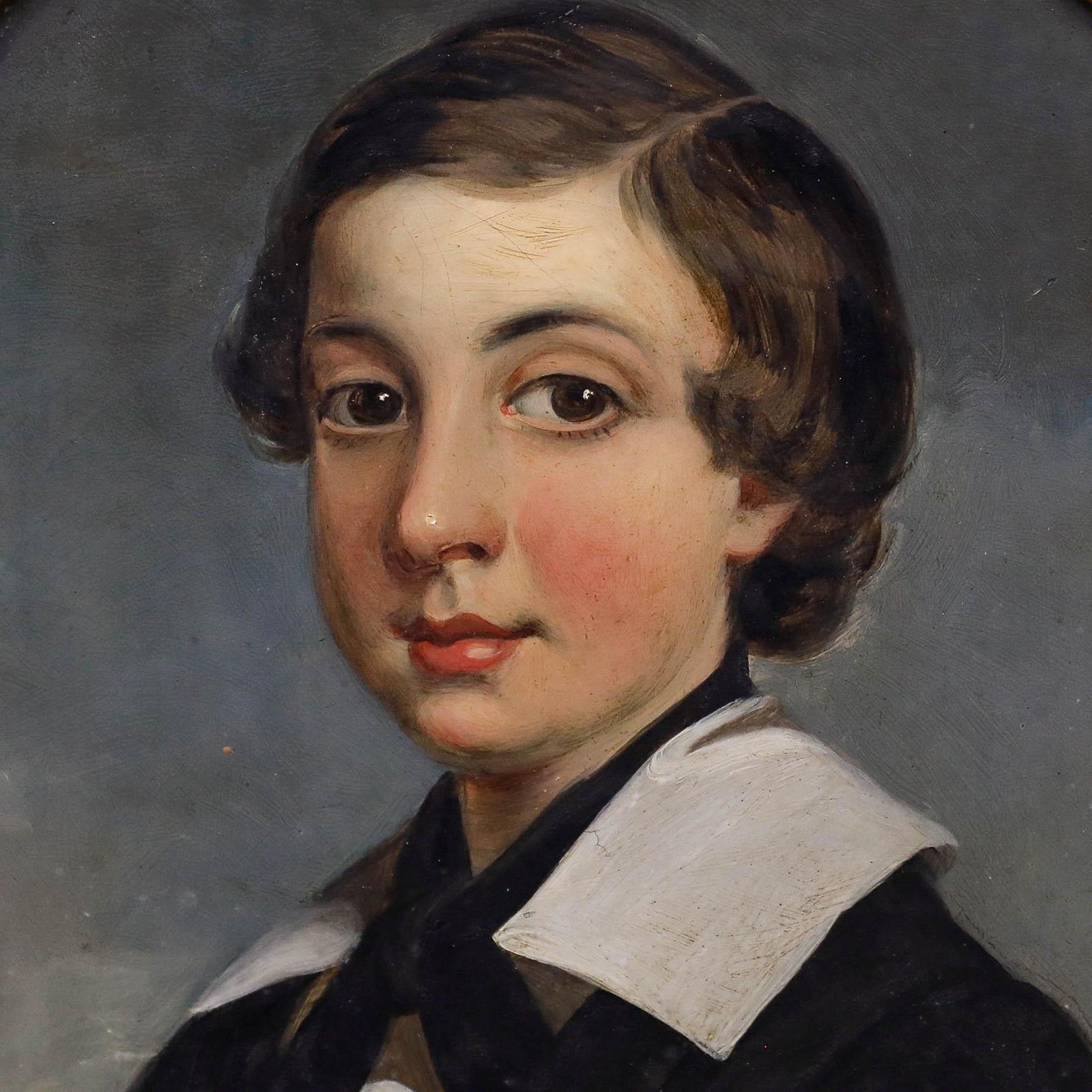 Early 20th Century Oil Sailor Boy photo Art