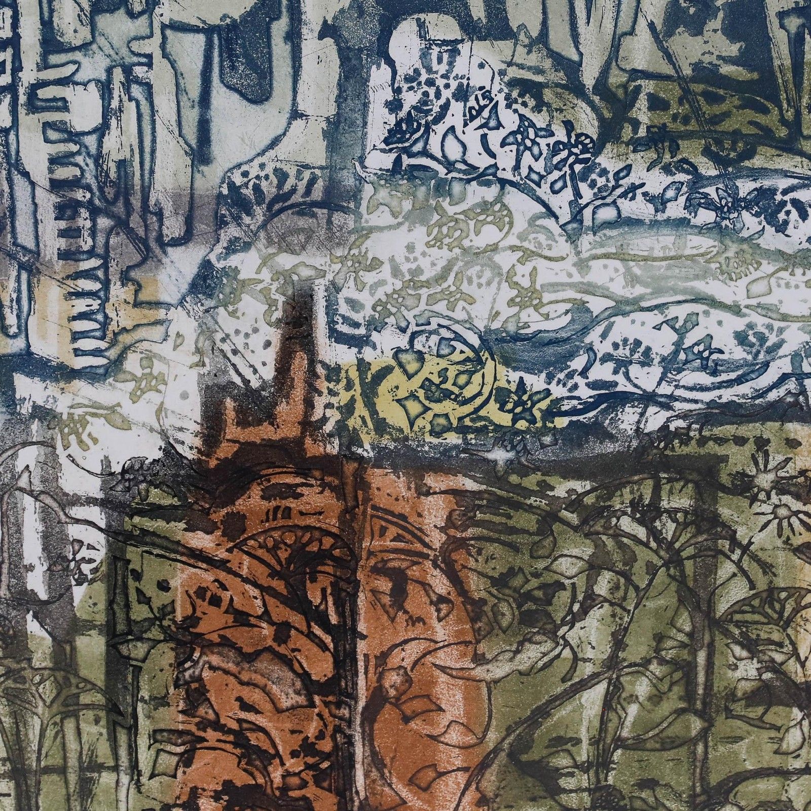 Betty Connal Peebles (1935 1999) 20th Century Collagraph, Haie Vive photo Art