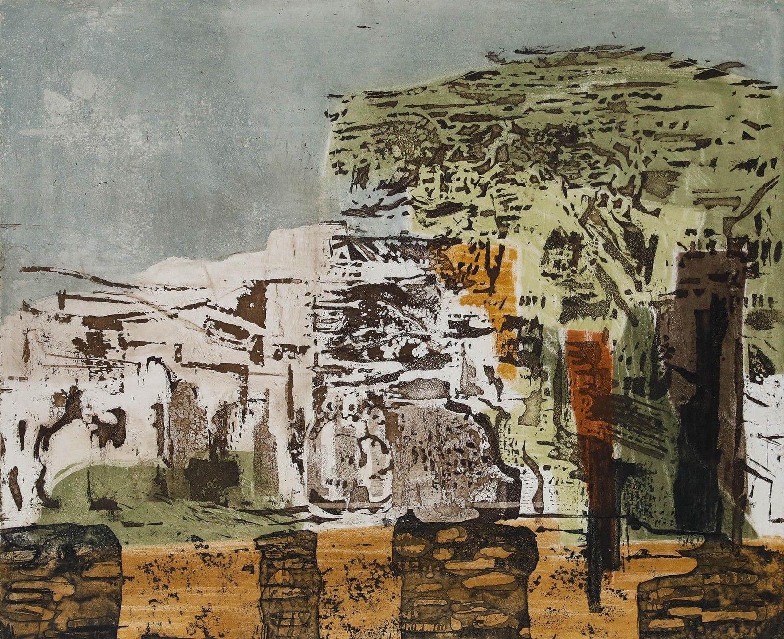 Betty Connal Peebles (1935 1999) 20th Century Collagraph, Summer Day photo furniture