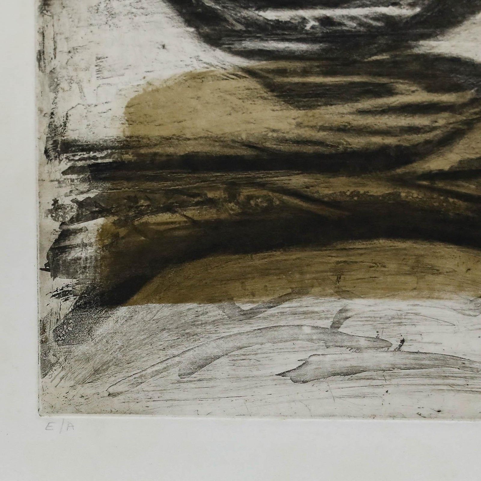 Betty Connal Peebles (1935 1999) 20th Century Collagraph, Abstract Mountains photo Art